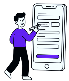 Person filling out form fields on a phone