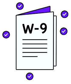 W-9 form with checkmarks